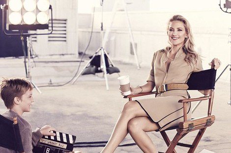 Kate Hudson y su hijo Ryder en el making-of de Ann Taylor