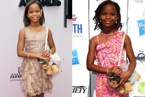 Quvenzhané Wallis en dos eventos con su bolso de perrito