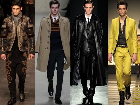 Looks elegantes en total black y estampados tribales dominan en la semana de la moda masculina de Milán