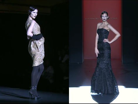 Encaje, volumen y transparencias en la 'alfombra roja' de Hannibal Laguna en la Fashion Week Madrid