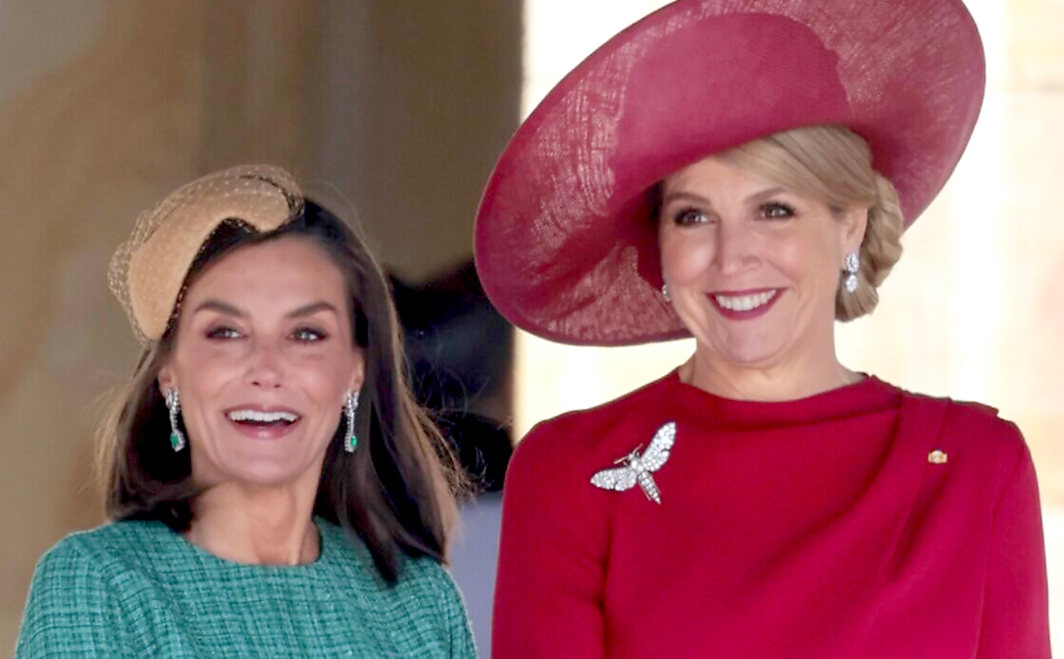 La Reina Letizia lleva la moda española por bandera en el primer encuentro con Guillermo y Máxima de Holanda