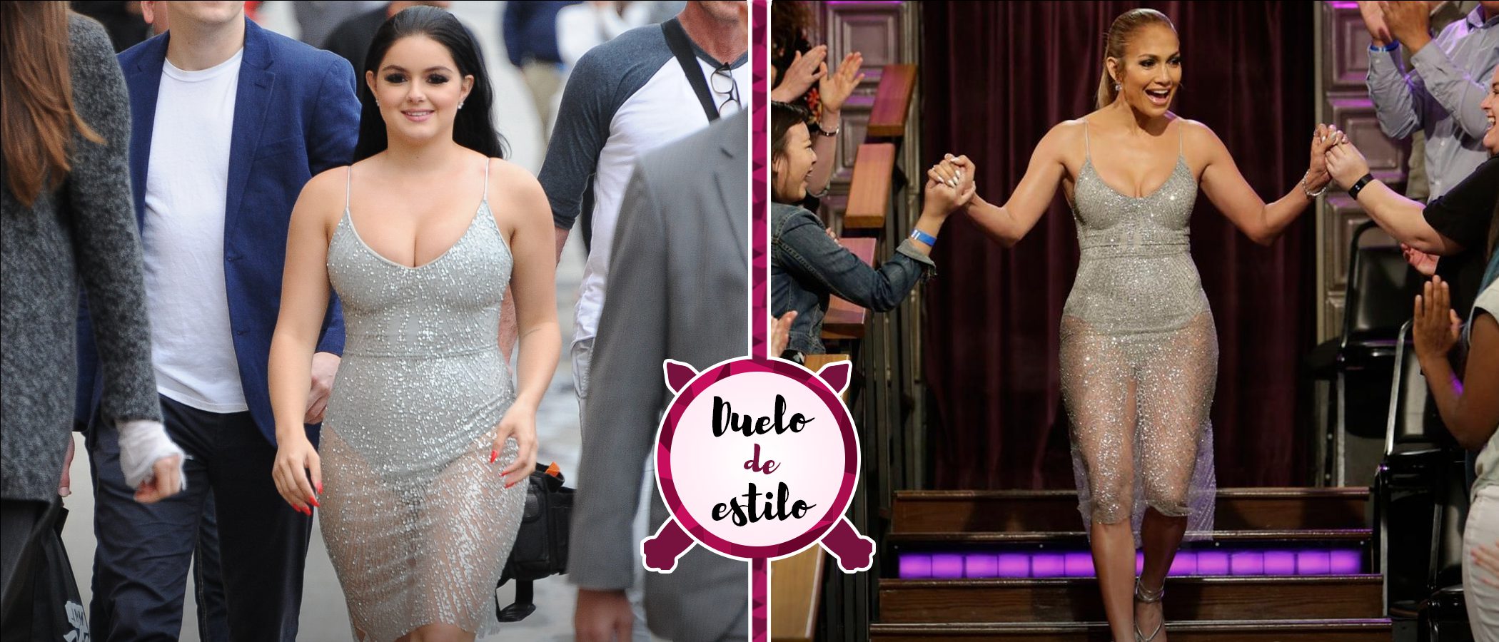 Ariel Winter y Jennifer Lopez: dos mujeres muy sexys y un mismo total look plateado