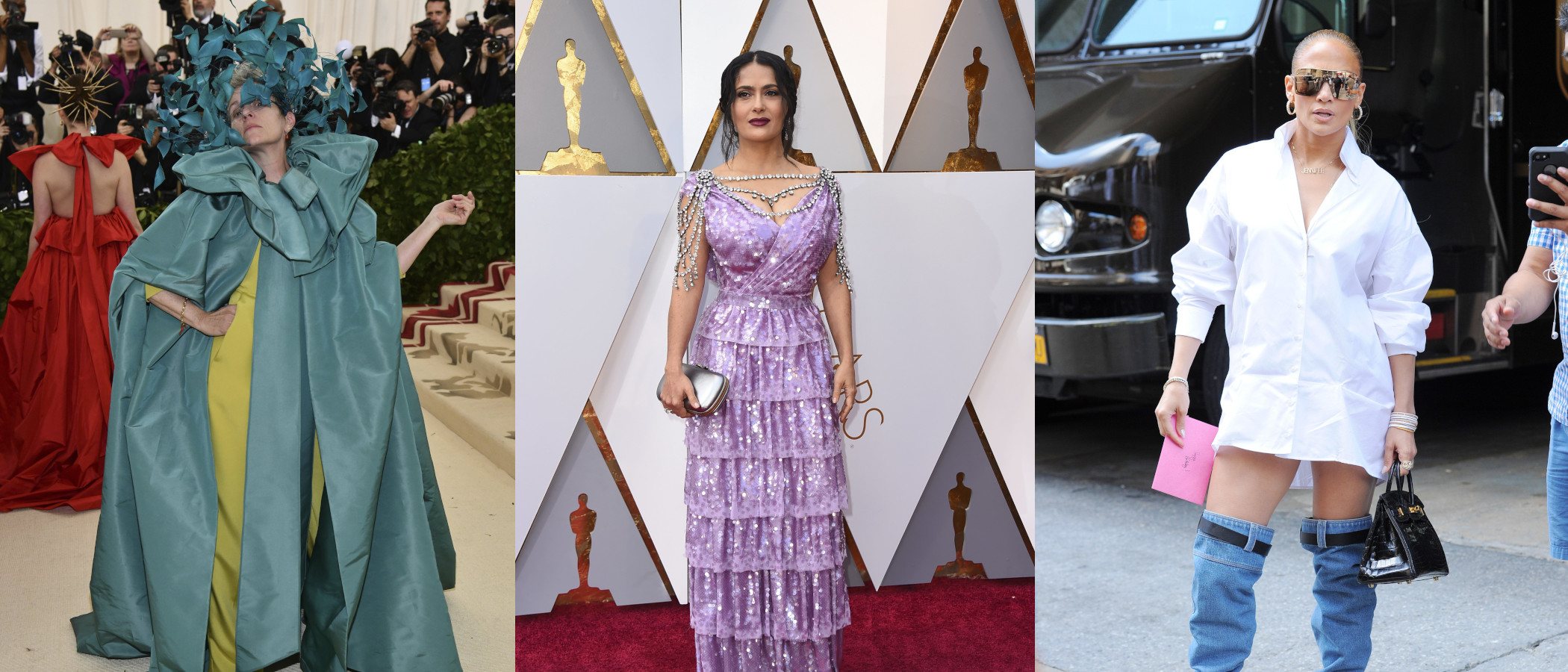 Jennifer Lopez, Salma Hayek y Frances McDormand entre las peor vestidas de 2018