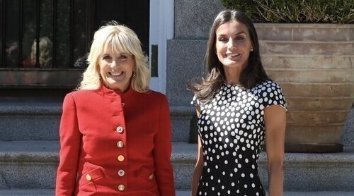 La Reina Letizia apuesta por un vestido 'made in Spain' y 'tipical spanish' para recibir a Jill Biden