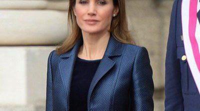 La Princesa Letizia repite este 2014 el vestido de Felipe Varela que ya lució en la Pascua Militar de 2012