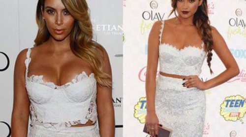 ¿Quién lo lleva mejor? Shay Mitchell luce en los TCA's el mismo look que Kim Kardashian en su cumpleaños