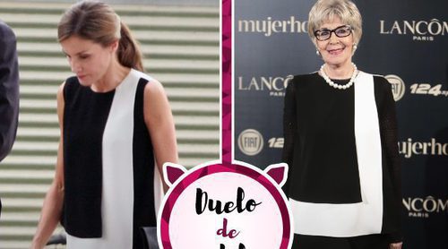 La Reina Letizia y Concha Velasco apuestan por la misma camisa de Carolina Herrera