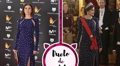 El vestido de Ana Locking de la Reina Letizia ya fue lucido por Marta Nieto. ¿Con qué look te quedas?