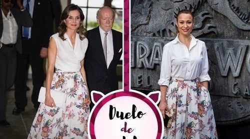 La Reina Letizia, Natalia Verbeke y la misma falda de flores. ¿A quién le sienta mejor?