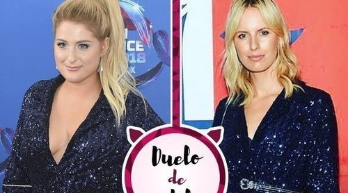 Meghan Trainor, Karolina Kurkova y el mismo look pijamero de Tommy Hilfiger. ¿A quién le sienta mejor?