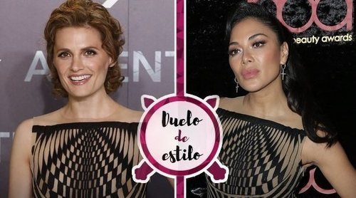 Duelo de estilo: Nicole Scherzinger y Stana Katic en un mismo vestido psicodélico, ¿quién lo lleva mejor?