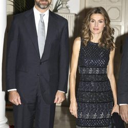 Los Príncipes Felipe y Letizia durante una visita a la India en octubre de 2009