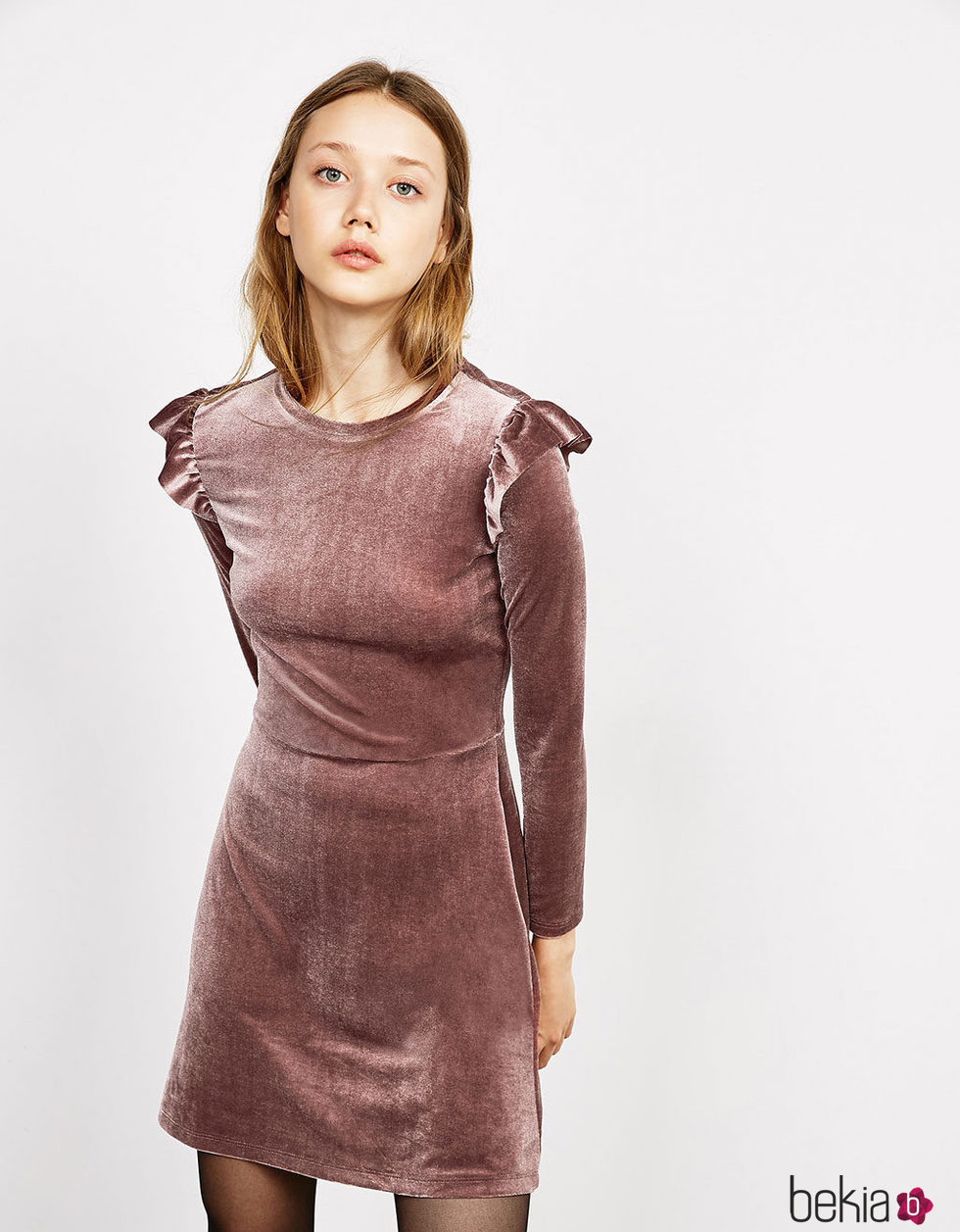 Vestido de color rosa de Bershka para Navidad 2016