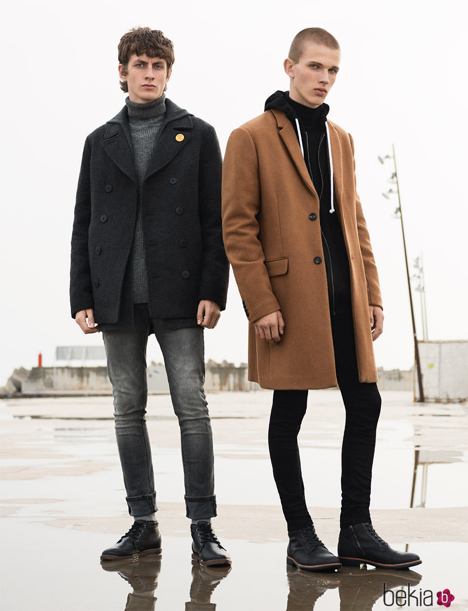 Abrigos de paño de Pull&Bear invierno 2017