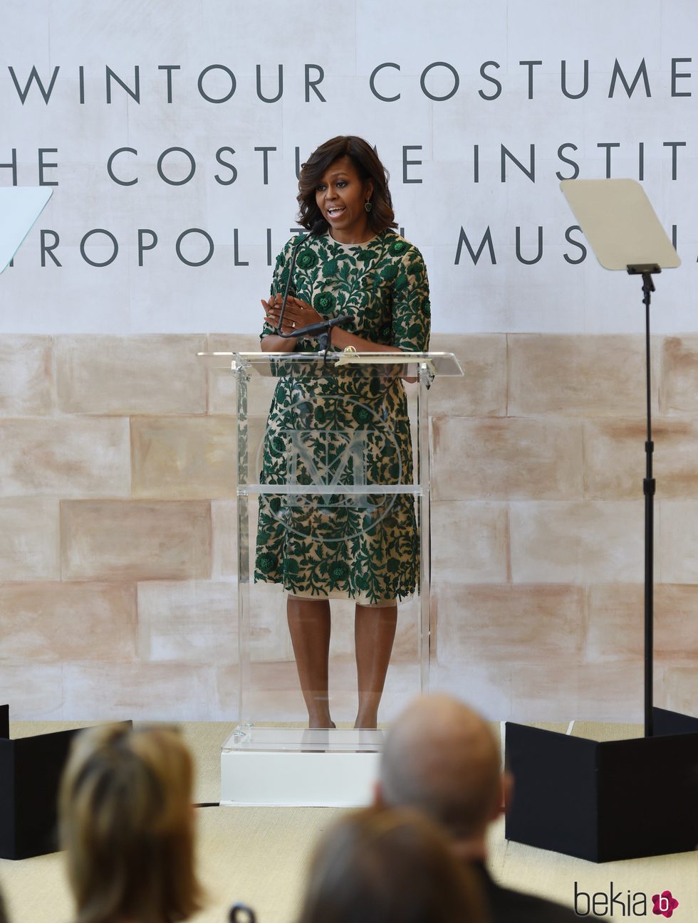 Michelle Obama dando un discurso en 'The Costume Institutes' de Anna Wintour en 2014