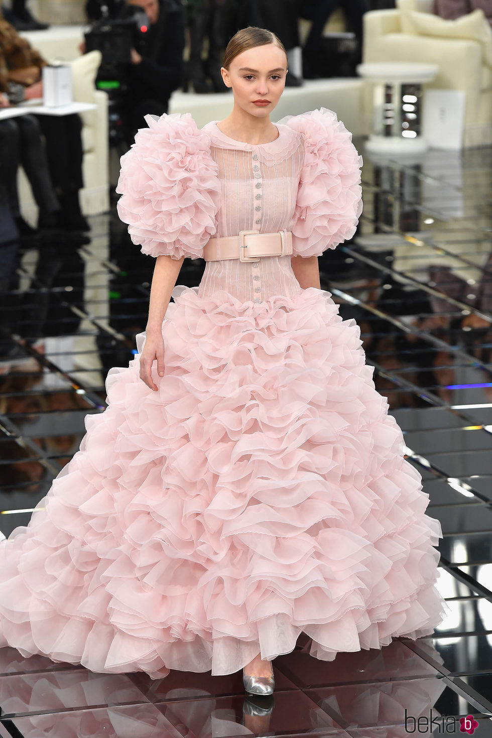 Vestido vaporoso en rosa pastel  Chanel en la Semana de la Alta Costura primavera/verano 2017