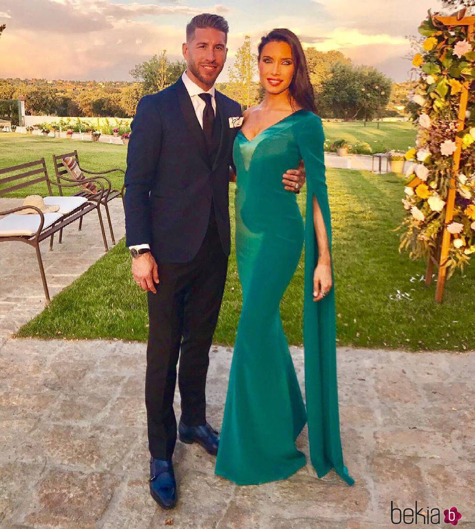 Sergio Ramos Y Pilar Rubio en la boda de Lucas Vázquez