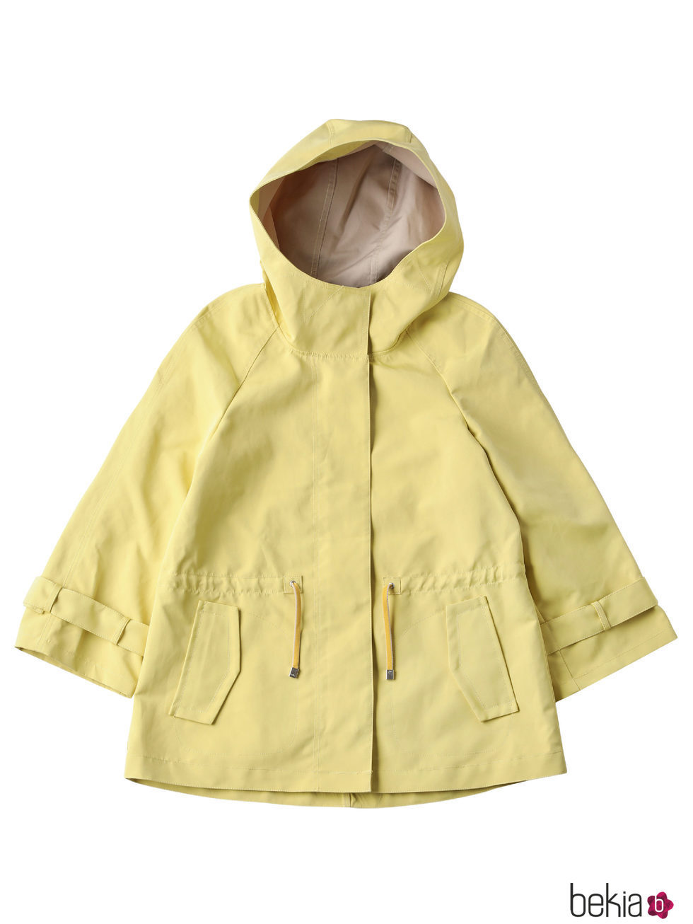 Impermeable amarillo con capucha para mujer de la colección de Primavera-Verano 2018 de Esprit