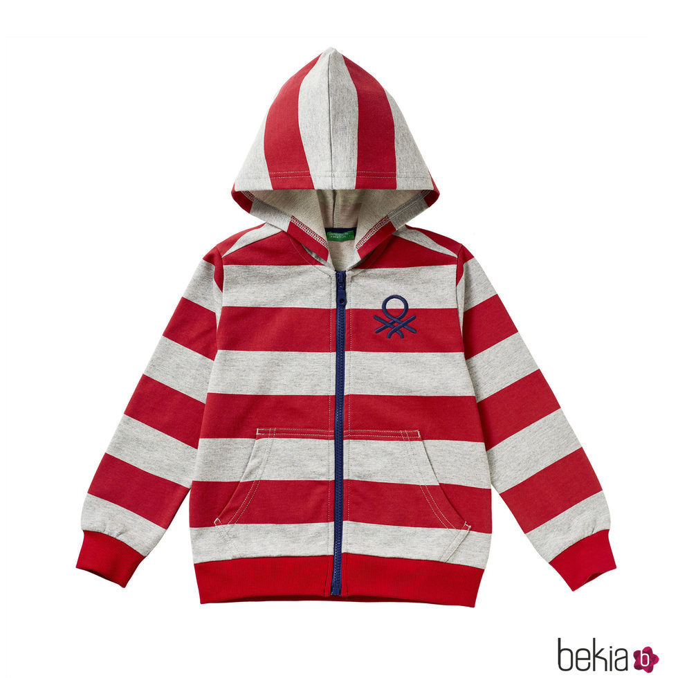 Sudadera a rayas con capucha para niño de la colección de Primavera 2018 de Benetton