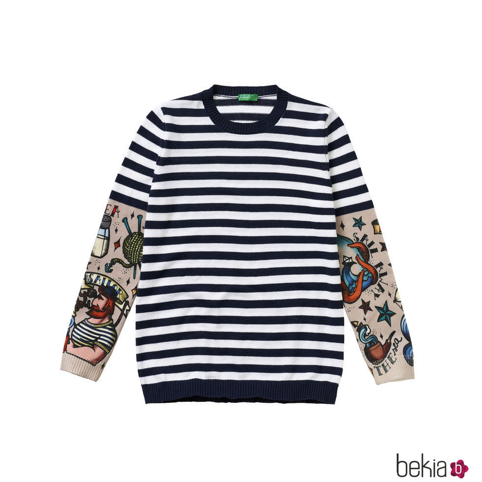 Jersey de rayas para niño de la colección de Primavera 2018 de Benetton