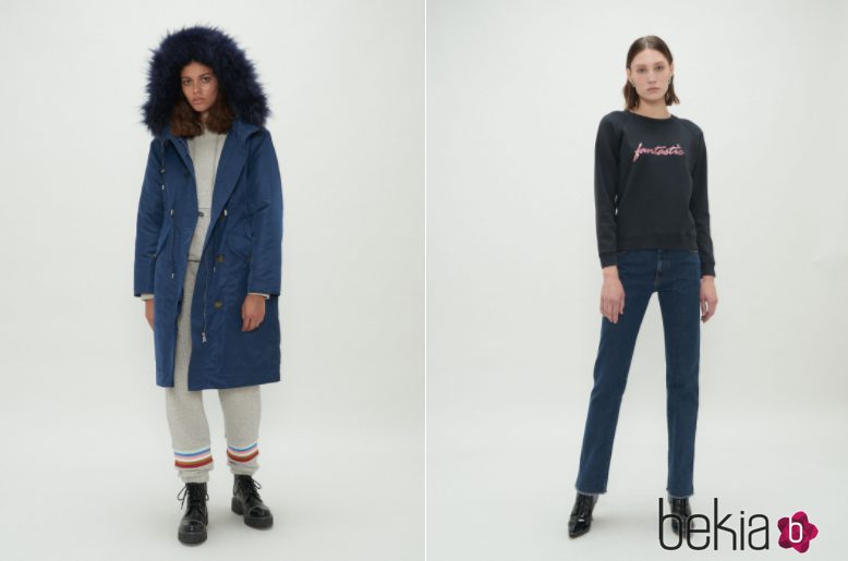 Parka azul marina de la colección Fantastic de Alexa Chung 2018