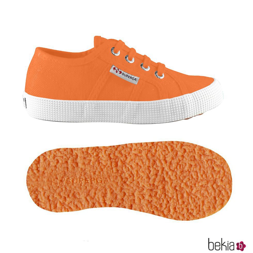 Zapatillas de cordones naranjas de Superga Kids para la temporada primavera/verano 2018