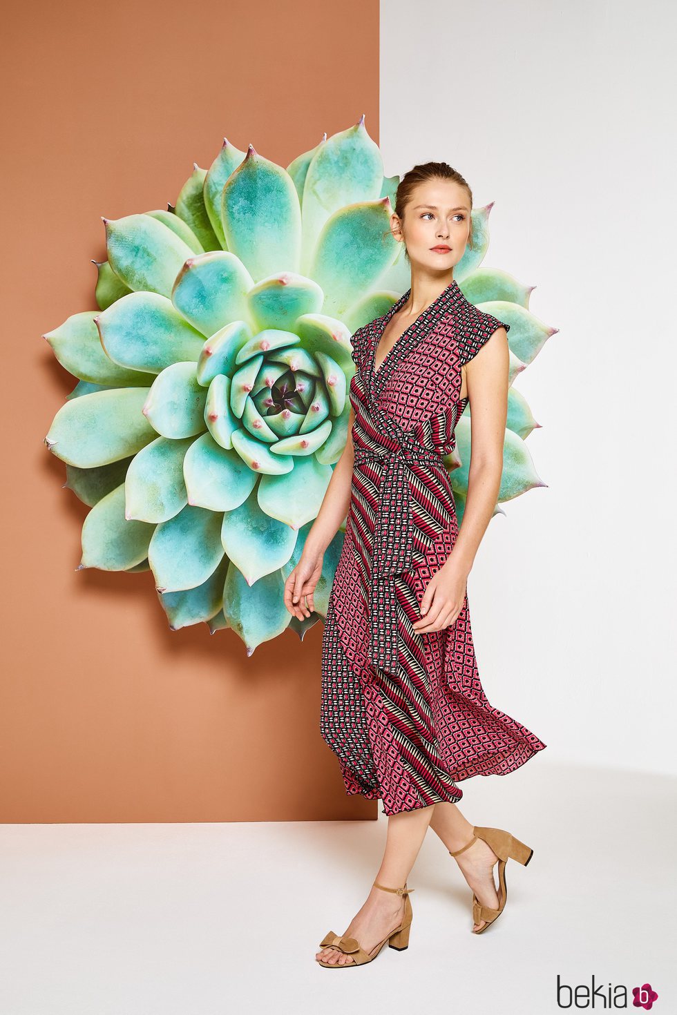 Vestido midi print de la colección primavera/verano 2018 de Trucco