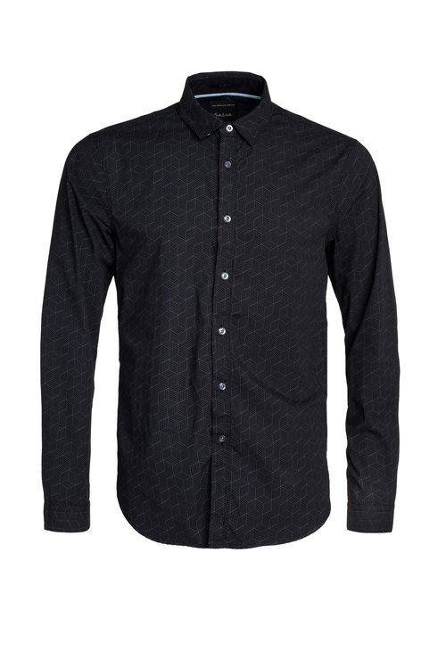 Camisa negra con estampados geométricos de Salsa para la primavera 2018