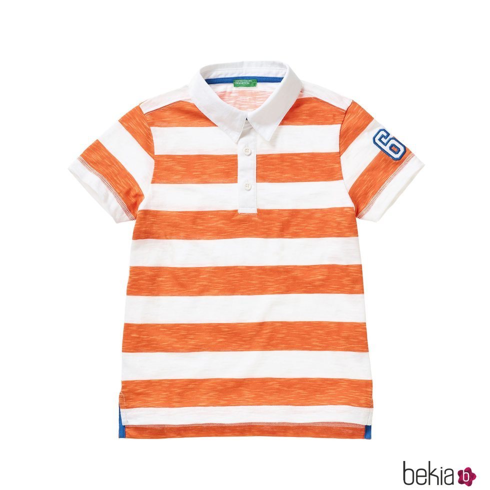 Polo con estampado de rayas de la nueva línea de Benetton Kids