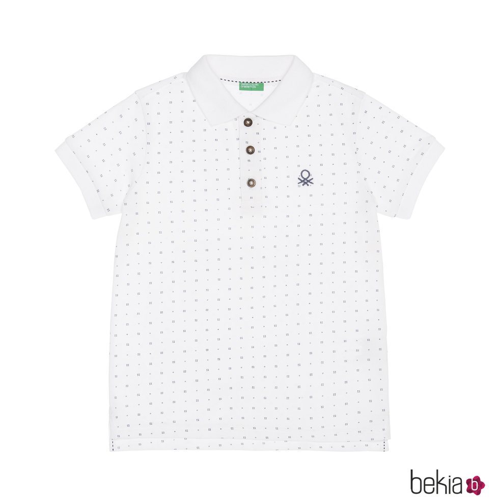 Polo de estampado minimalista de la nueva línea de Benetton Kids