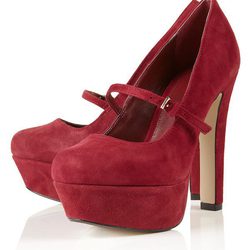 Zapatos block heels de Topshop en ante granate