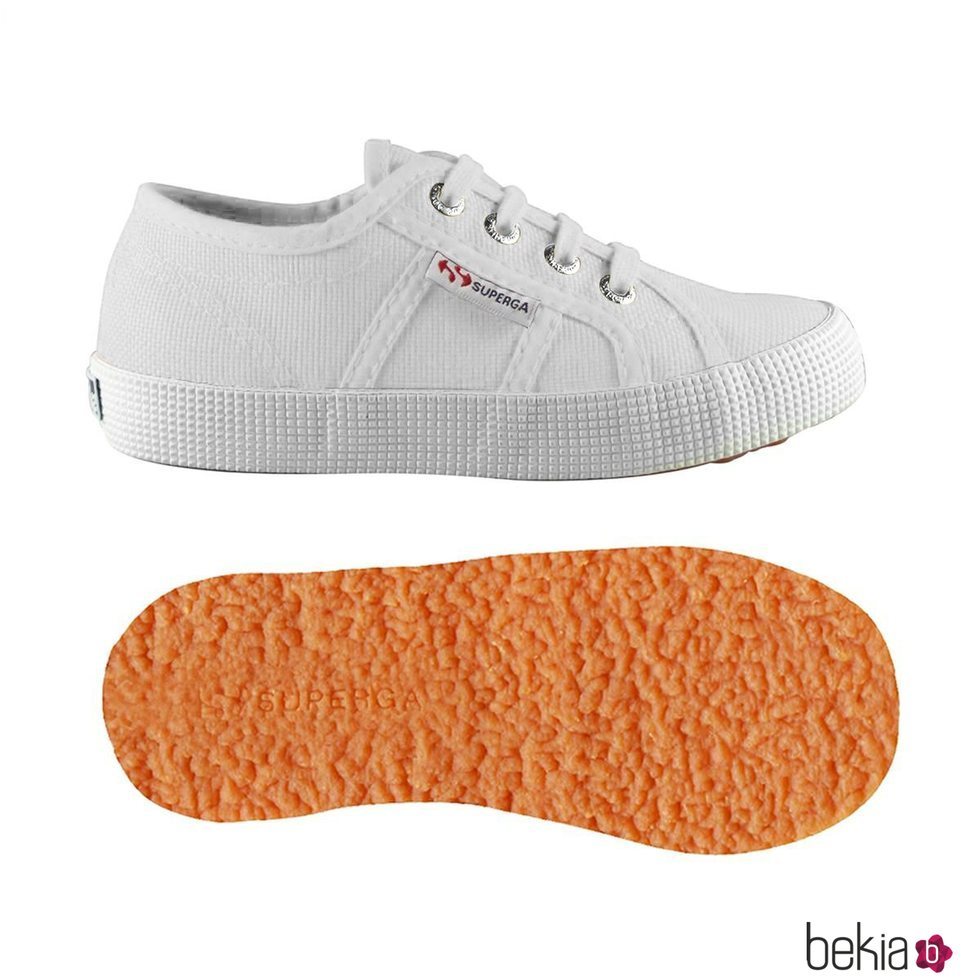 Zapatillas blancas de tela de la nueva colección otoño/invierno 2018-19 de Superga Kids