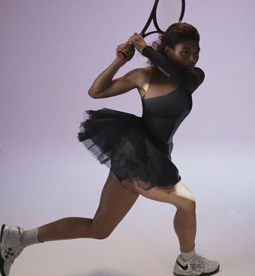 Vestido negro de tenis de la nueva colección de Virgil Abloh, Nike con Serena Williams 2018