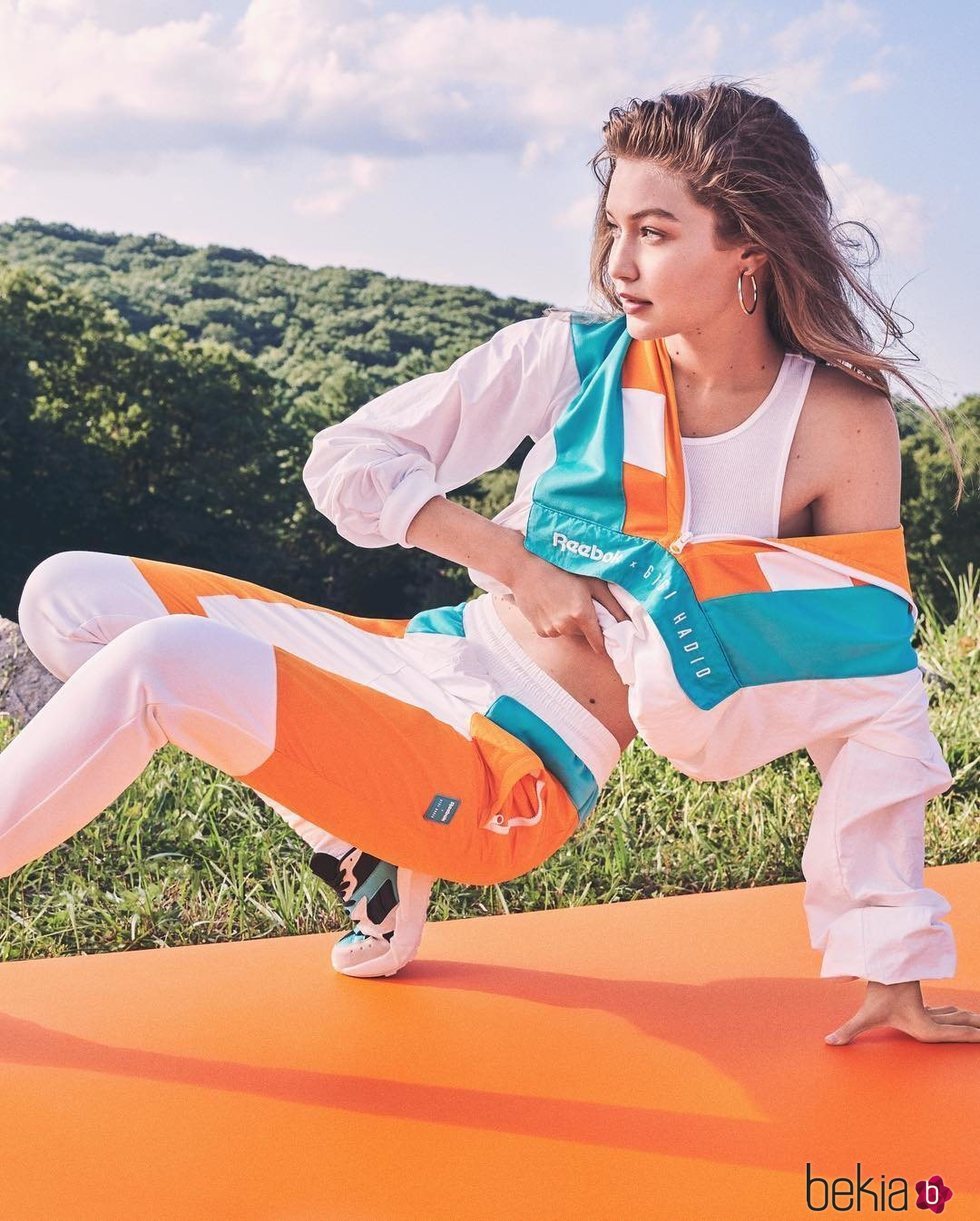 Gigi Hadid con su colección de Reebok