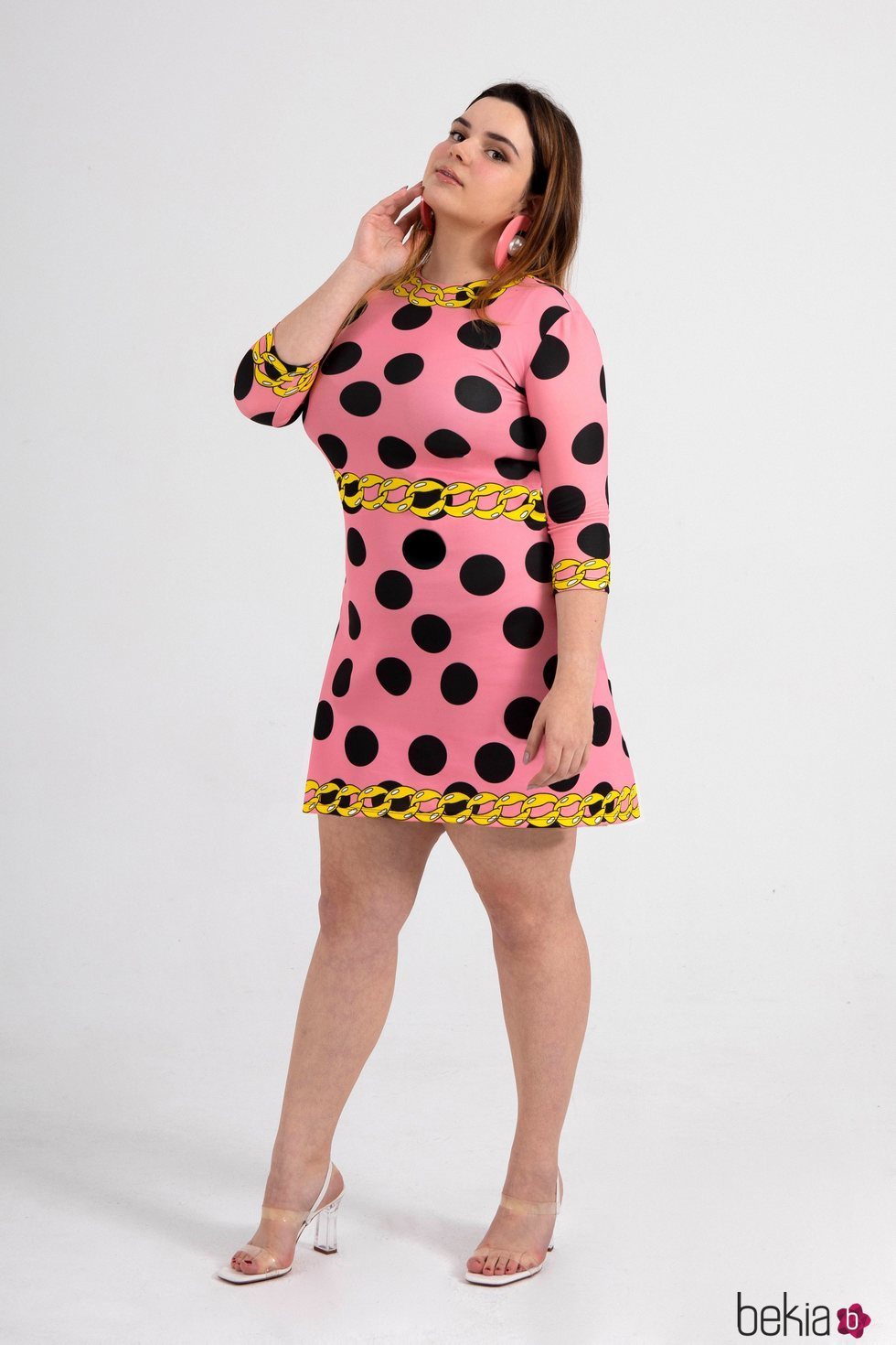 Vestido 'Pink dot chain' de la nueva línea 'curvy' de María Escoté