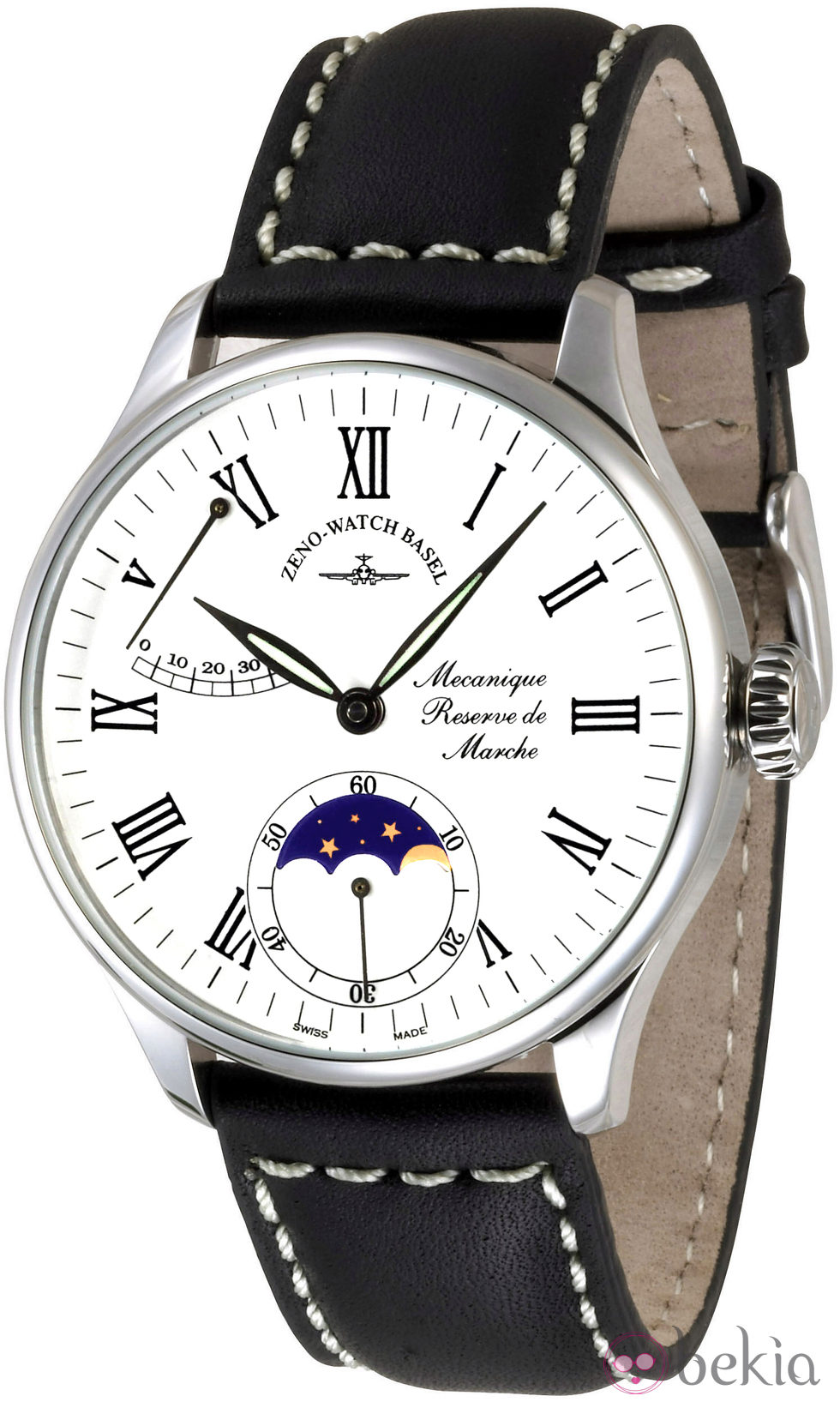 Reloj Zeno-Watch Basel con esfera blanca de la línea Godat II Roma