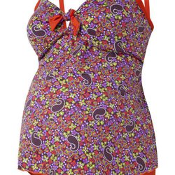 Tankini rojo estampado de la colección Mum 2012 de Dolores Cortés