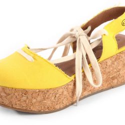 Flatforms tipo alpargata en color amarillo de la colección verano 2012 de Sixtyseven