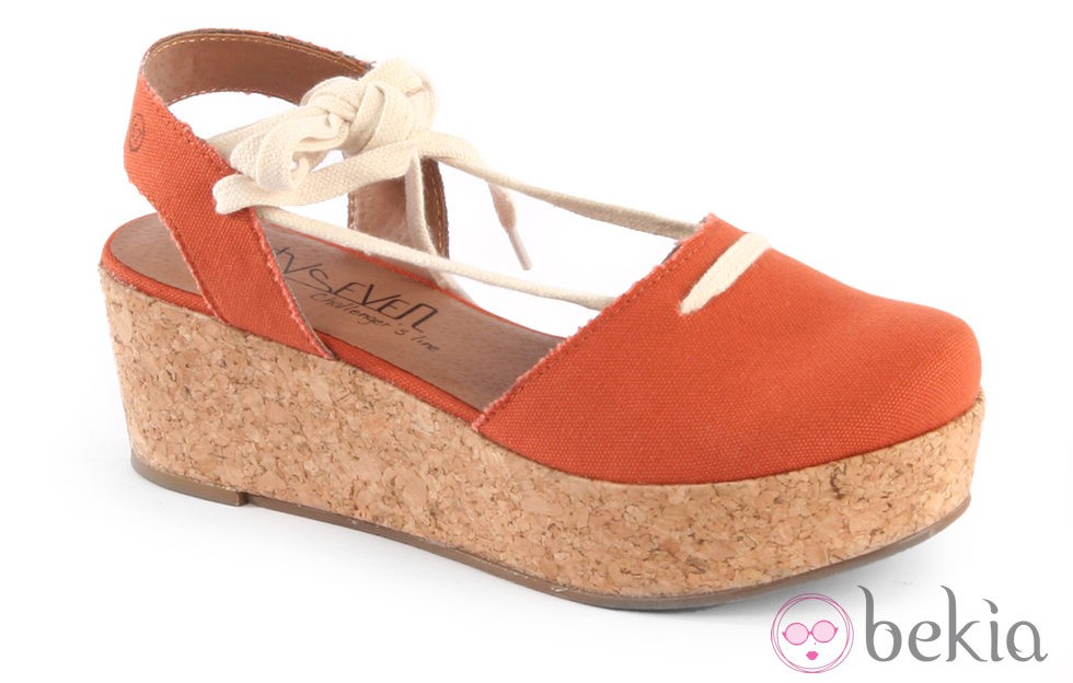 Flatforms tipo alpargata en color naranja de la colección verano 2012 de Sixtyseven