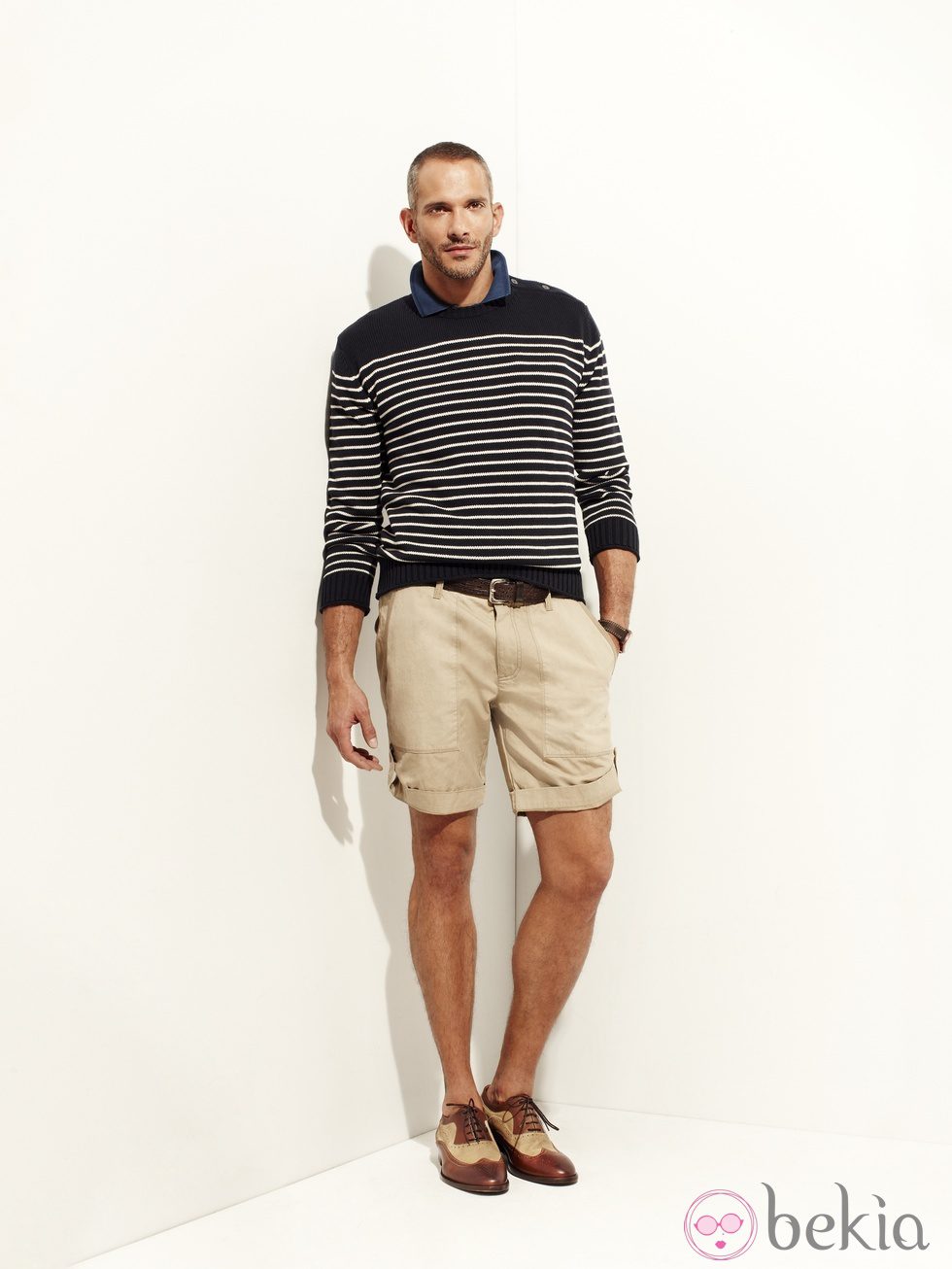 Jersey de rayas y bermudas de la colección verano 2012 de la línea masculina de Pedro del Hierro