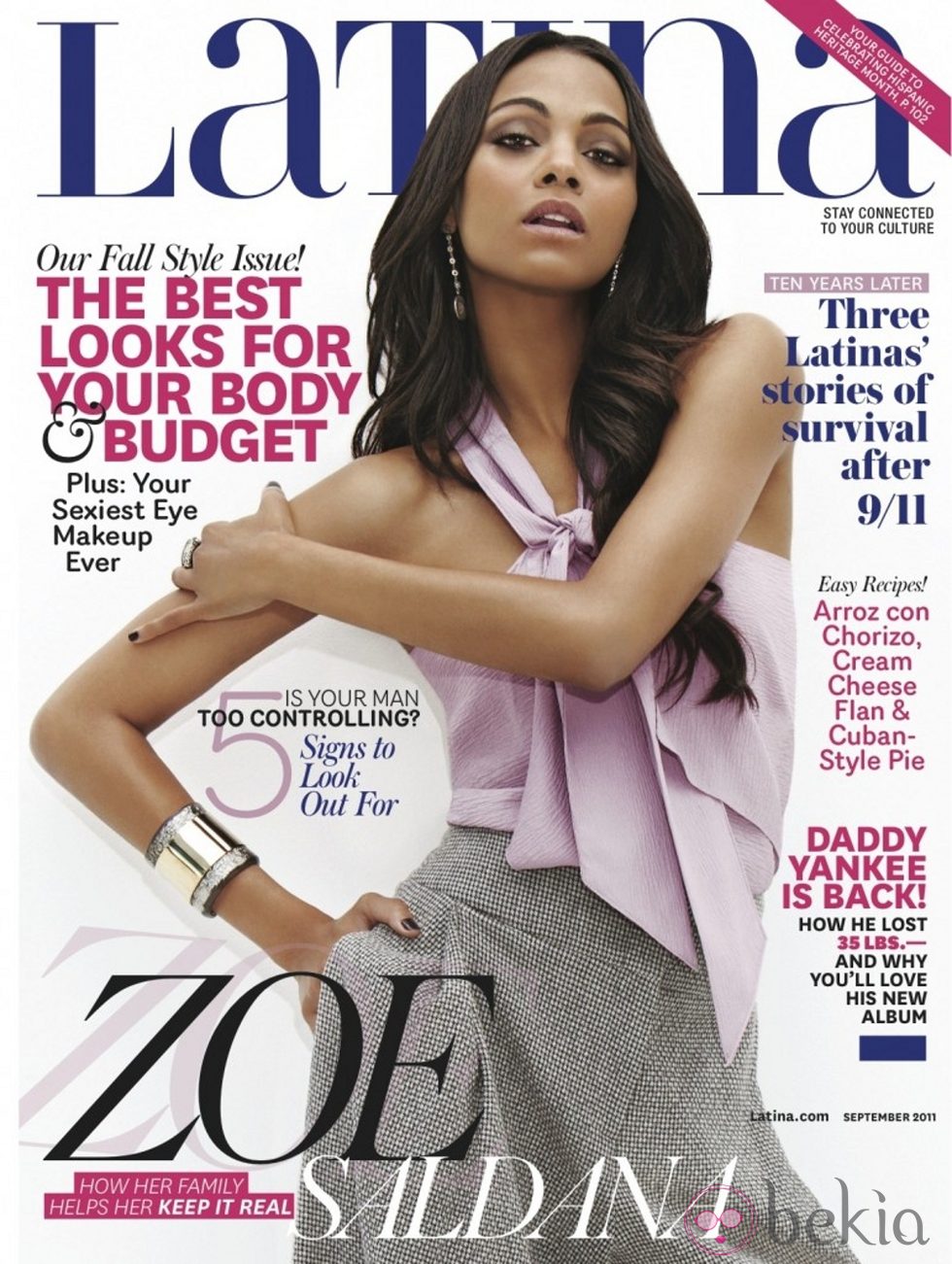 Zoe Saldana, portada de Latina en septiembre de 2011