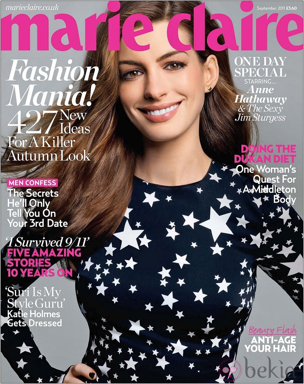 Anne Hathaway, portada de Marie Claire UK en septiembre de 2011