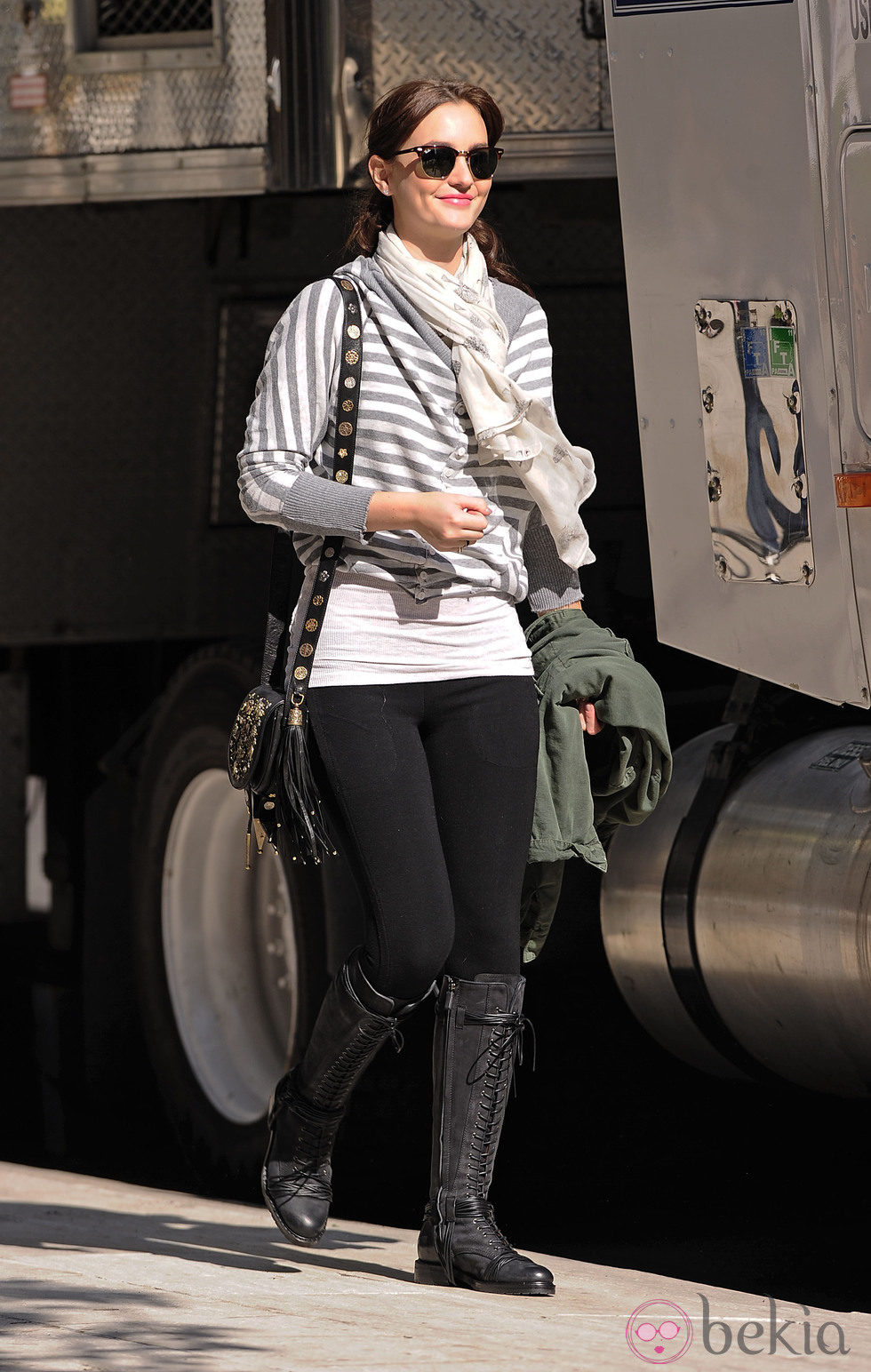 Leighton Meester en el set de 'Gossip Girl'