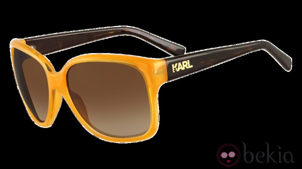 Gafas con montura color mostaza de Karl Lagarfeld Eyewear