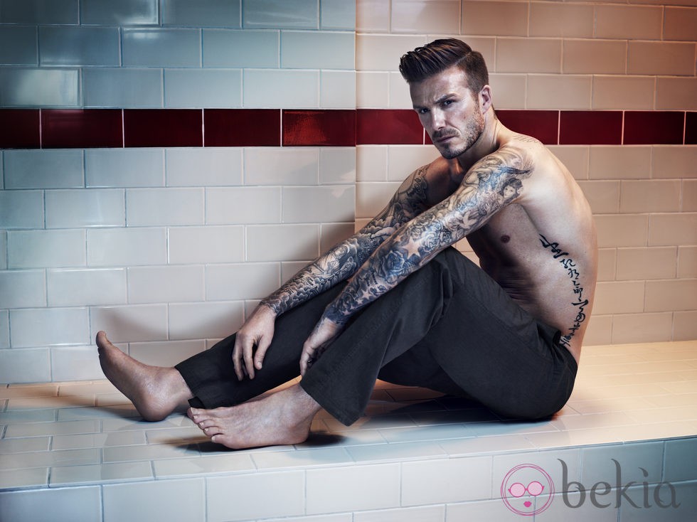 David Beckham con un pantalón negro de la colección Bodywear fall 2013 de H&M