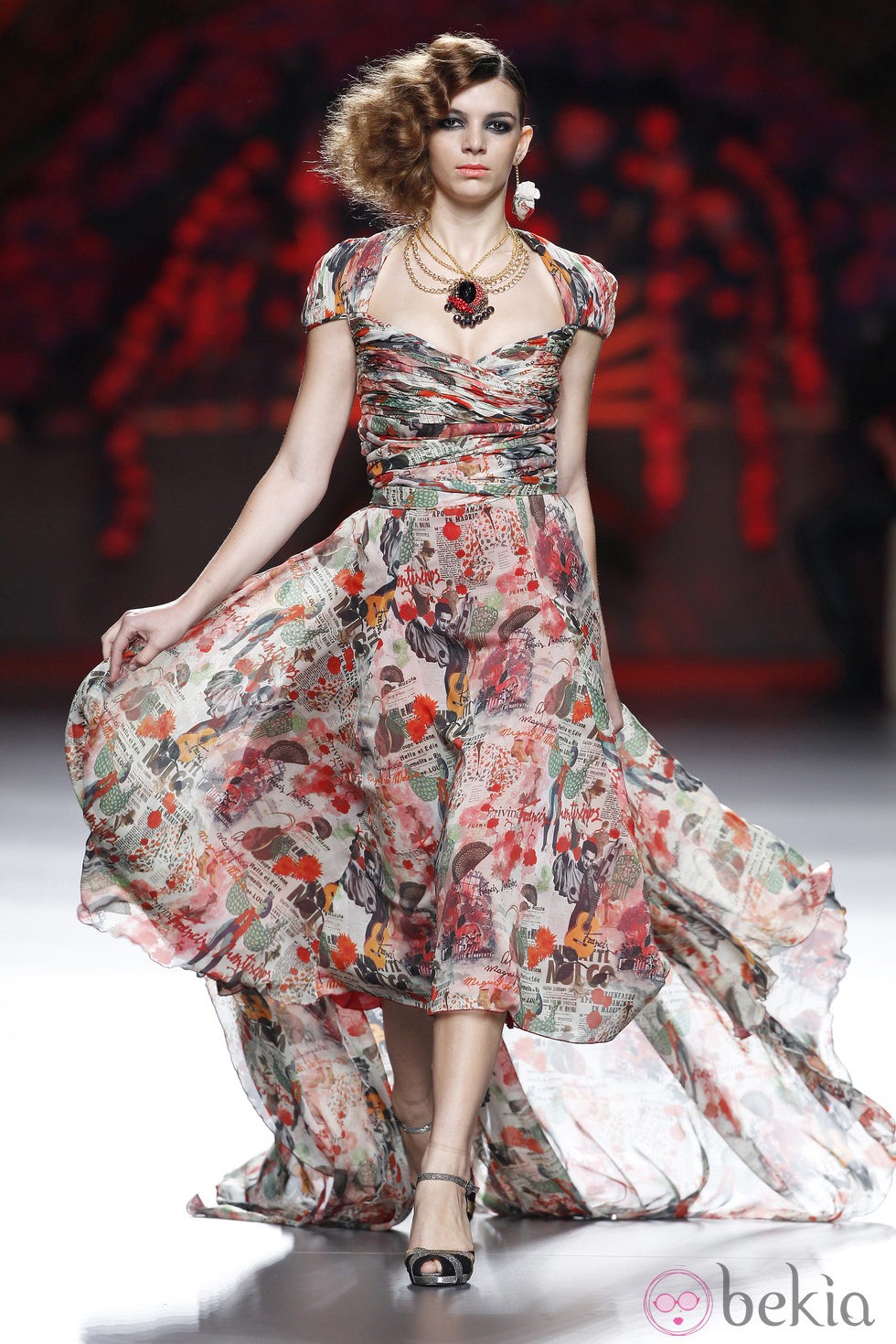 Vestido estampado de la colección primavera/verano 2014 de Francis Montesinos en Madrid Fashion Week