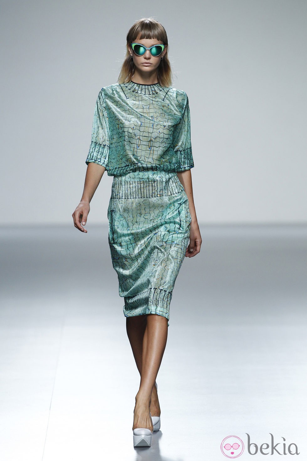 Vestido verde de la colección primavera/verano 2014 de Martin Lamothe en Madrid Fashion Week