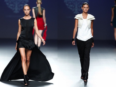 Vestido negro de la colección primavera/verano 2014 de Lorena Saravia en el EGO Madrid Fashion Week