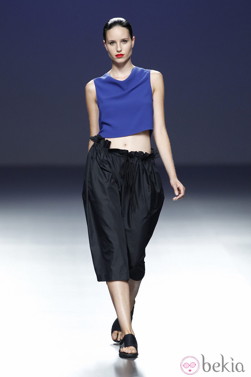 Top azul de la colección primavera/verano 2014 de Pepa Salazar en el EGO Madrid Fashion Week