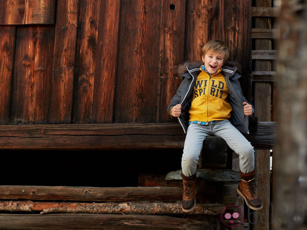 Abrigo azul de niño de la colección otoño/invierno 2013 de Benetton Kids